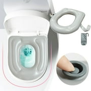 Inflatable Raised Toilet Seat with Suction Cups - Portable Comfortable Travel Toilet Cushion for Elderly/Seniors, Post-Surgery Recovery \u0026 Travel Use